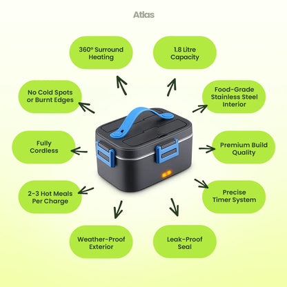 Atlas 360HeatBox® Cordless Self-Heating Lunchbox