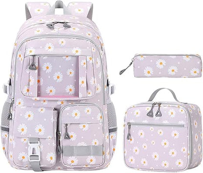 3-in-1 Waterproof School Backpack Set