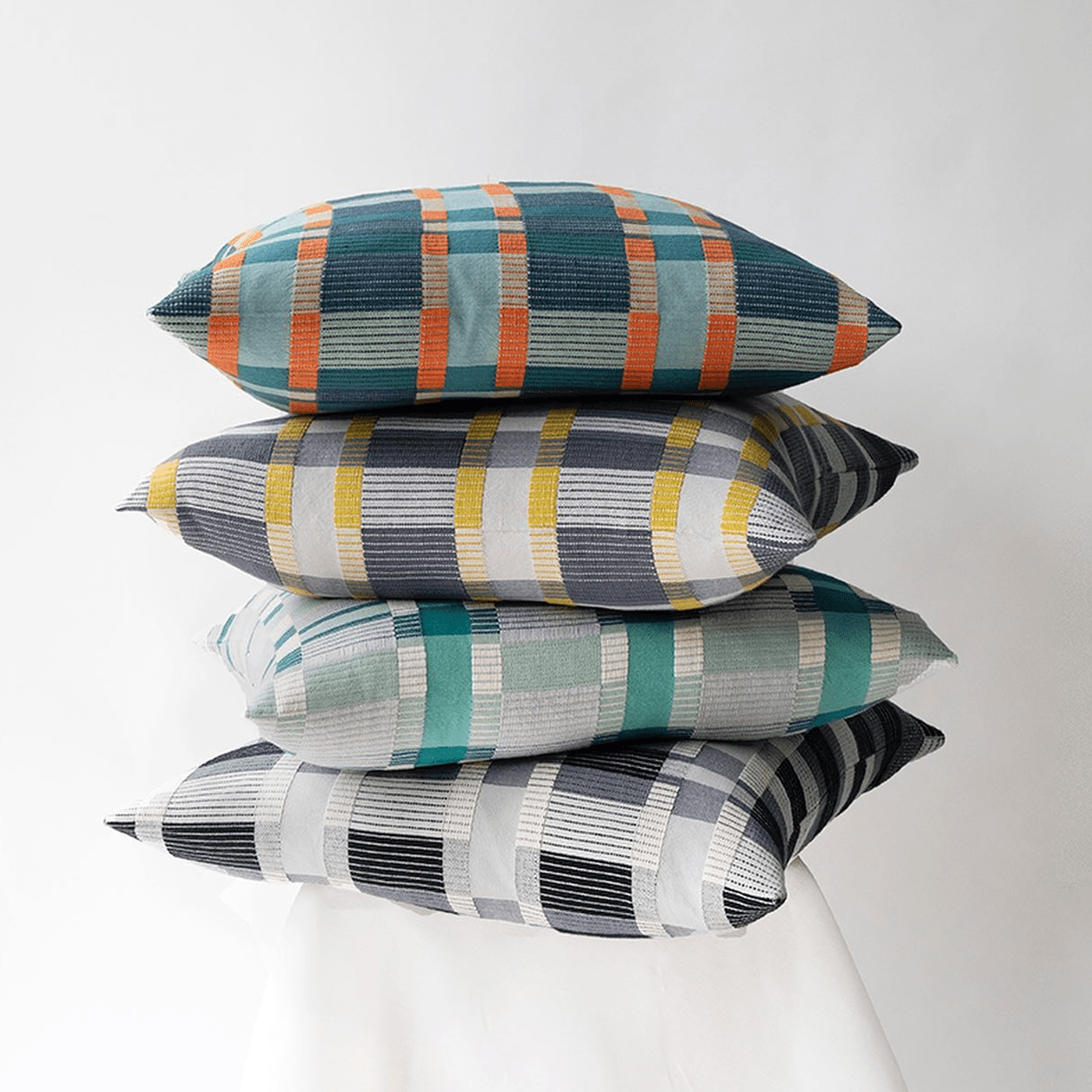 Checkered Turquoise Toss Cushion - LndmarkClub USA