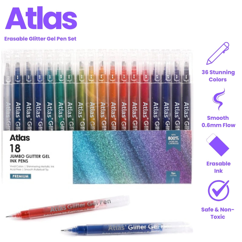 Erasable Glitter Gel Pen Set